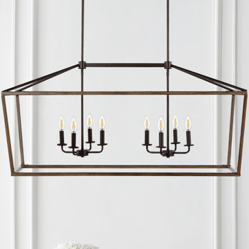 Oria 10" Iron Farmhouse Industrial Lantern LED Pendant